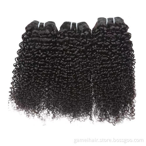 100% human virgin 30 inch weave grade 12a with lace frontal closure 3 kinky curly original Peruvian human hair bundles